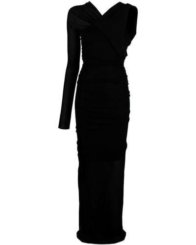 Saint Laurent Vestido largo semitranslúcido - Negro