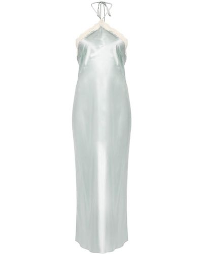 Reformation Aara Halterneck Silk Dress - White