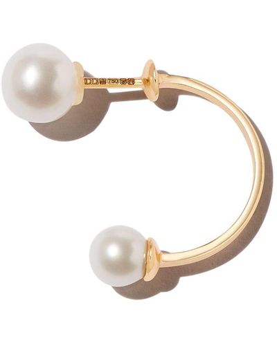 Delfina Delettrez 18kt Yellow Gold Double Pearl Single Earring - Metallic