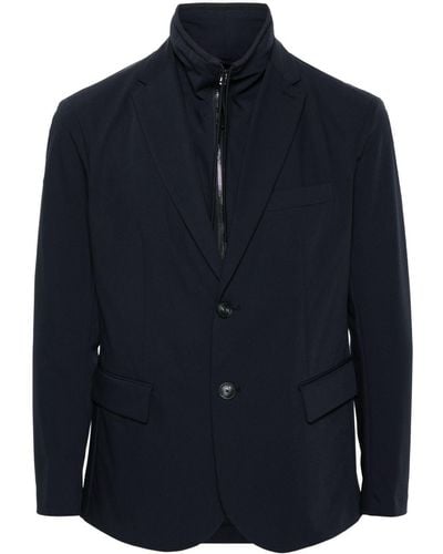 Emporio Armani Blazer à simple boutonnage - Bleu