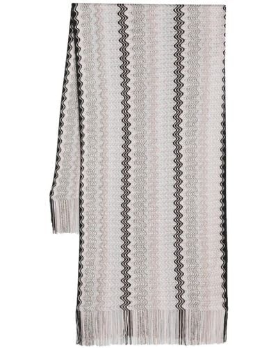 Missoni Zig-Zag Stole With Bangs Accessories - Grey