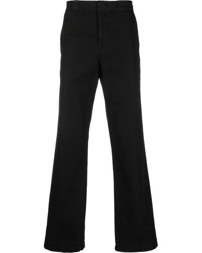 Aspesi Straight-leg Cotton Trousers - Black