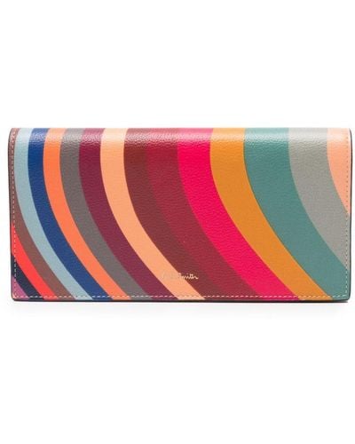 Paul Smith Rainbow-motif Leather Wallet - Red