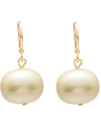 Serpui Pearl-detailing Hoop-design Earrings - White