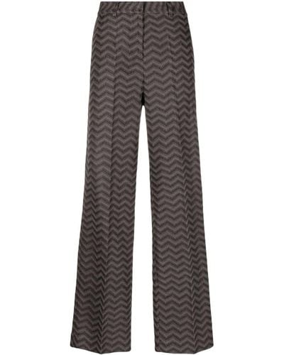 Missoni Zigzag-woven Straight-leg Trousers - Grey