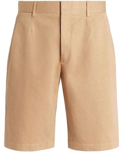 Zegna Summer Cotton-linen Chino Shorts - Natural