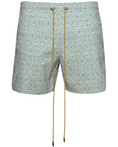 Rhude Cravat-print Swim Shorts - Blue