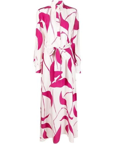 Kiton Long-sleeve Graphic-print Dress - Pink