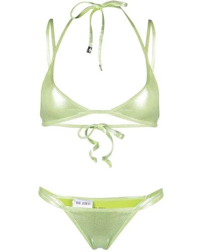 The Attico Bikini con copa triangular metalizado - Verde