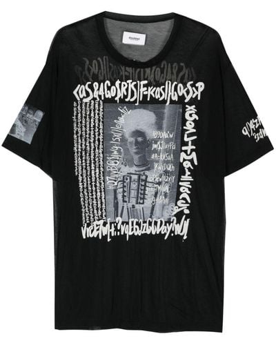 Doublet Graphic-print Semi-sheer T-shirt - Black