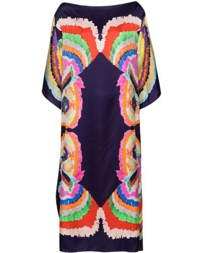 Rianna + Nina Paradeisos Silk Kaftan - Blue