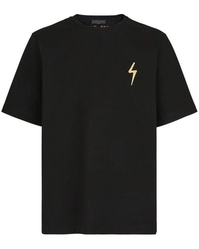 Giuseppe Zanotti Logo Embroidered T-shirt - Black