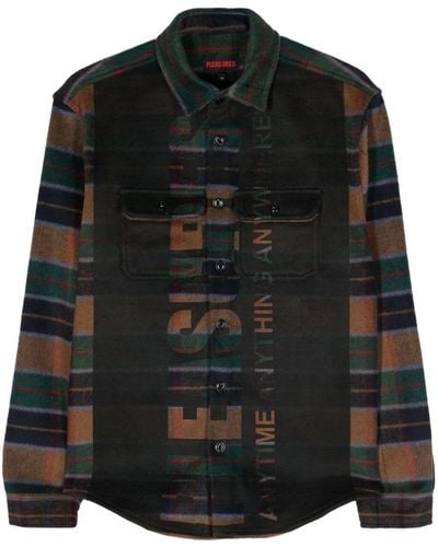 Pleasures Plaid-check flannel shirt - Schwarz