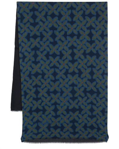 Dell'Oglio フローラル スカーフ - ブルー