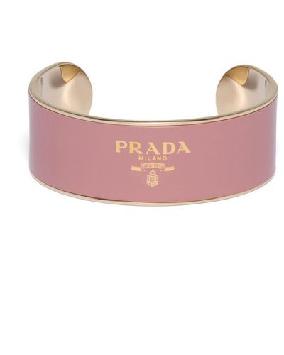 Prada ロゴ カフブレスレット - ピンク