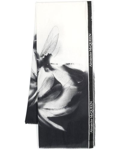 Alexander McQueen St Dragonfly Scarf - Black