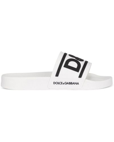 Dolce & Gabbana Logo Rubber Slide - White