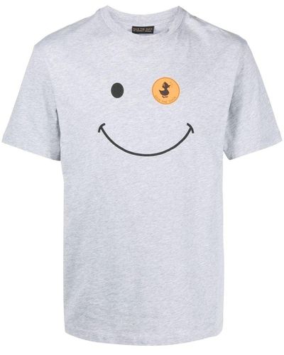 Save The Duck T-Shirt mit Smiley-Print - Grau