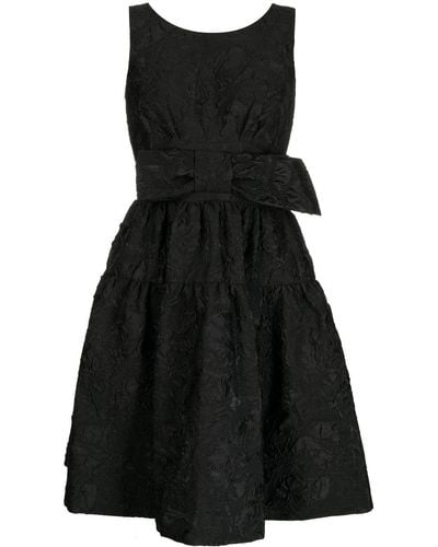 Dice Kayek Bow-embellished Jacquard Mini Dress - Black
