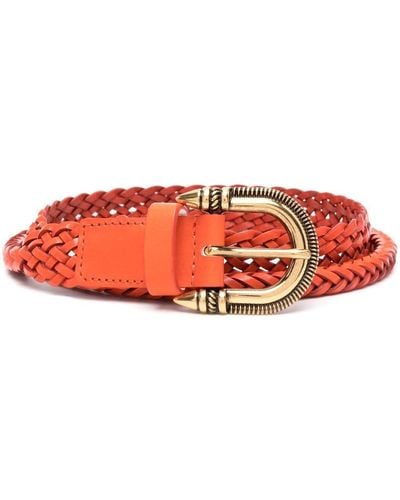 Etro Woven Leather Belt - Red