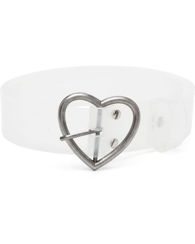 Martine Rose Heart-buckle Transparent Belt - White
