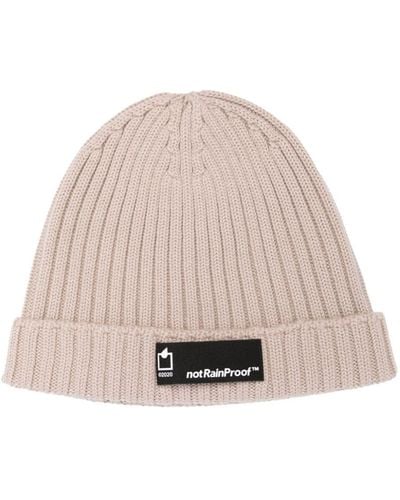 Styland Logo-patch Ribbed-knit Beanie - Natural