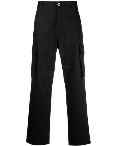 Versace Pantalon droit à poches cargo - Noir