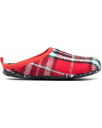 Camper Wabi Checked Slippers - Red