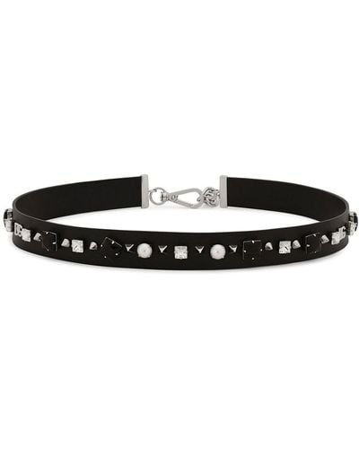 Dolce & Gabbana Cinturón de cadena con apliques - Negro