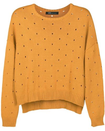 UMA | Raquel Davidowicz Perforated Long-sleeved Sweater - Orange