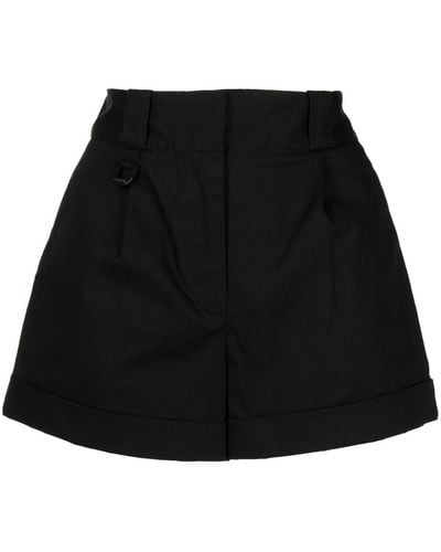 Vivetta High-waisted Cotton Shorts - Black