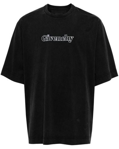 Givenchy Logo-embroidered Cotton T-shirt - Black