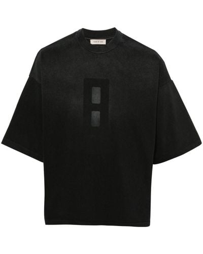 Fear Of God Camiseta Airbrush 8 con número estampado - Negro