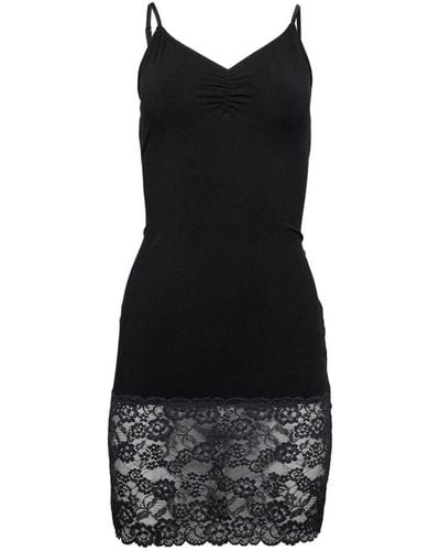Fleur du Mal Lace-panelled Slip Dress - Black