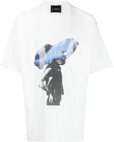 John Richmond T-Shirt mit Auto-Print - Blau