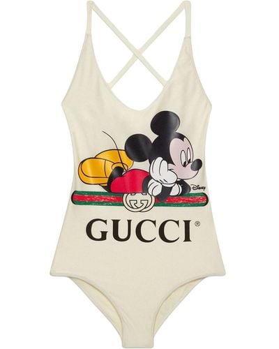 Gucci X Disney Badpak Met Mickey Print - Wit