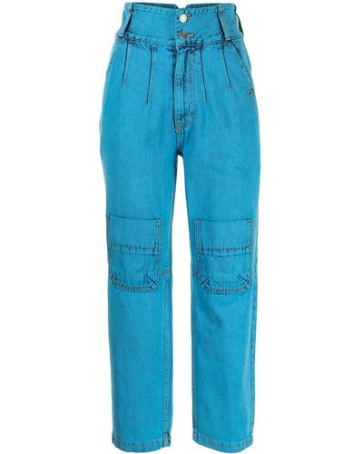 SJYP Hoch geschnittene Cropped-Jeans - Blau