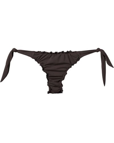 Amir Slama Ruffled Trim Bikini Bottom - Black
