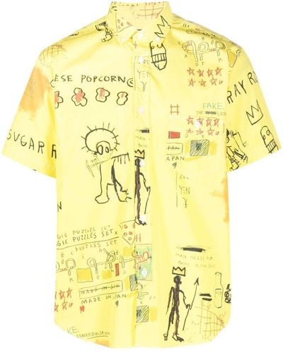 Junya Watanabe Illustration-print Cotton Shirt - Yellow