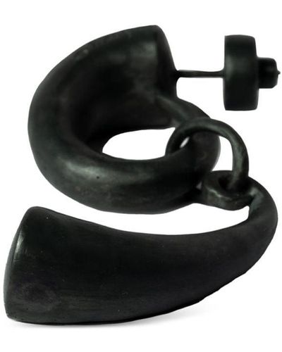 Parts Of 4 Horn Pendant Earring - Black
