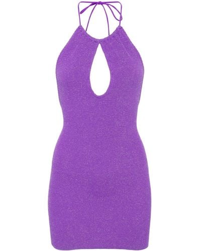 Mc2 Saint Barth Palmer Lurex Mini Dress - Purple