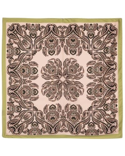 Etro Paisley-print silk scarf - Métallisé