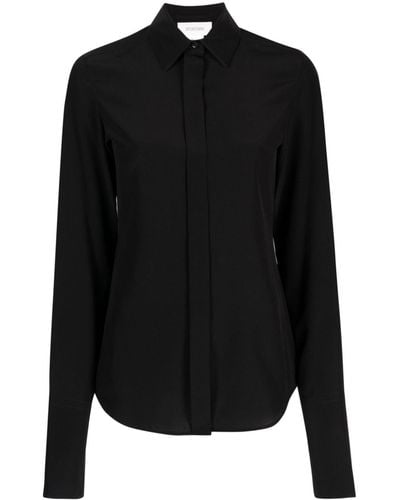 Sportmax Long-sleeve Silk Shirt - Black