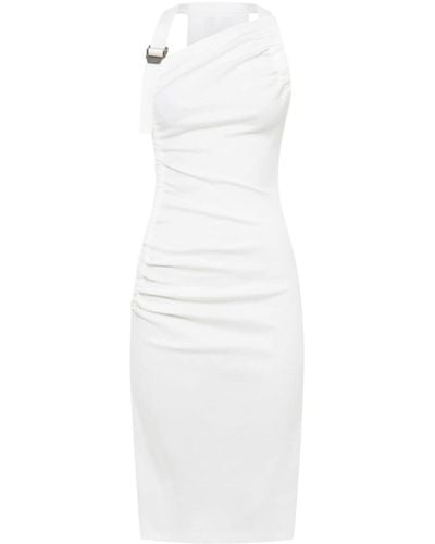 Dion Lee Buckle-detail Ruched Midi Dress - White