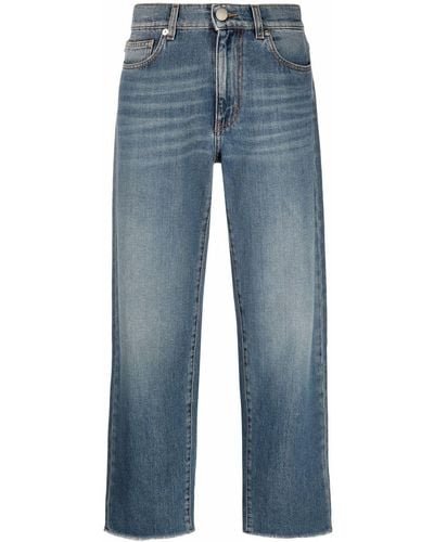 Love Moschino Halbhohe Straight-Leg-Jeans - Blau