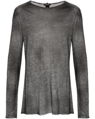 Avant Toi Round-neck Mélange Sweater - Grey