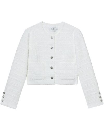 B+ AB Tweed Button-up Jacket - White