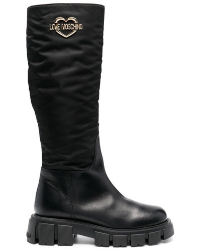 Love Moschino Logo-plaque Boots - Black