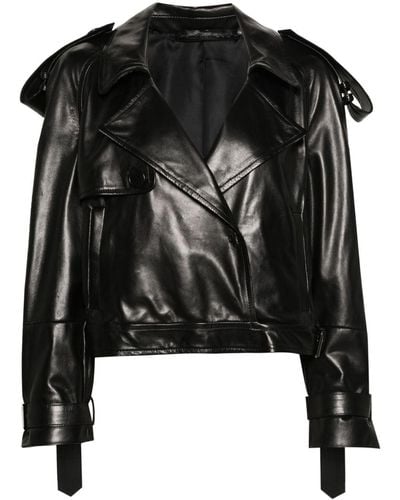 Salvatore Santoro Single-breasted Leather Jacket - Black