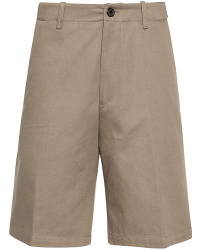 Corneliani Twill Cotton Bermuda Shorts - Natural